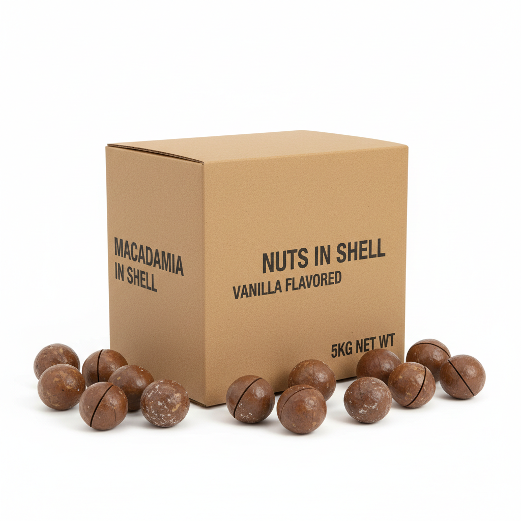 Macadamia In Shell Vanilla 5kg box China origin